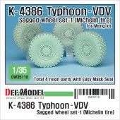DW35118 Russian K-4386 Typhoon-VDV Sagged wheel set 1- Michelin (for meng 1/35)