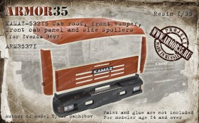 ARM35371 КамАЗ-53215 Крыша, бампер, решетка, спойлеры (для модели фирмы Звезда 3697)