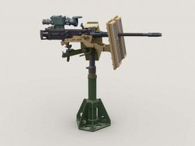 LF3D064 M3D Dragon HMG on Universal HG Pedestal Mount  w/ Transparent Gun Shield