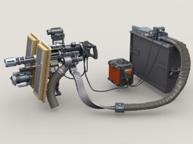 LF3D070 M134D Minigun on Transparent Shield (short) Mount w/4,000rd Ammo Box (Ground/Naval Deck Applications)