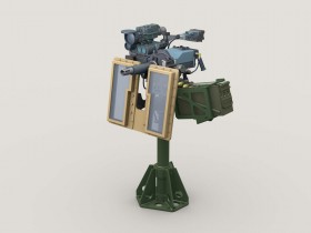 LF3D072 MK47 40mm AGL w AN/PWG-1 Sight on Universal HG Pedestal Mount w/ Transparent Gun Shield