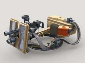 LF3D074 M134D Minigun, MMC System, Transparent Shield Turret w/3,000rd 3-Bay Ammunition can