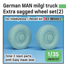 DW35127 German Man milgl Truck Extra 2ea Sagged wheel set(2) ( for Hobbyboss/Revell 1/35)