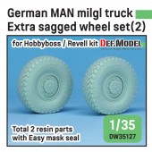 DW35127 German Man milgl Truck Extra 2ea Sagged wheel set(2) ( for Hobbyboss/Revell 1/35)