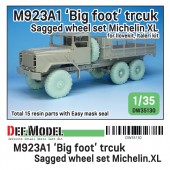 DW35130 M923A1 BIG FOOT Truck Mich. XL Sagged Wheel set (for Ilovekit, Italeri 1/35)