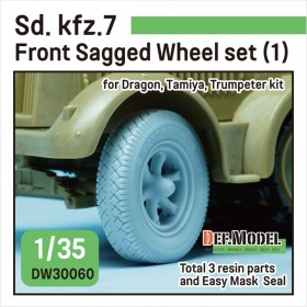 DW30060 WW2 German Sd.kfz.7 Front sagged wheel set (1) (for Tamiya, Trumpeter, DML1/35)