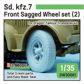 DW30061 WW2 German Sd.kfz.7 Front sagged wheel set (2) (for Tamiya, Trumpeter, DML1/35)