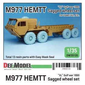 DW35135 US M977 HEMTT Truck Mich.XL 1990 Sagged Wheel set (for Italeri, Etc. 1/35)
