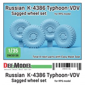 DW35136 Russian K-4386 Typhoon-VDV Sagged wheel set - Michelin ( for RPG model 1/35)