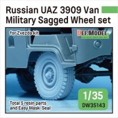 DW35143 Russian UAZ 3909 Van military sagged wheel set (for Zvezda 1/35)