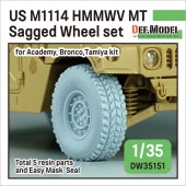 DW35151 US M1025/M1114 HMMWV MT Sagged Wheel set (for Tamiya, Academy, Bronco kit) 