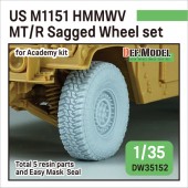 DW35152 US M1151 HMMWV MT/R Sagged Wheel set  (for Academy 1/35 M1151)
