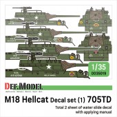DD35019 WWII US M18 Hellcat 705TD decal set (1/35 M18 Hellcat kit)