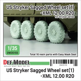 DW35155 US M1126 Stryker XML Sagged wheel set (1) (for Stryker series 1/35) - Retool DW35010A