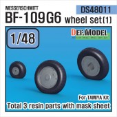 DS48011 Bf109G-6 Wheel set 1 (for Tamiya, ETC 1/48)