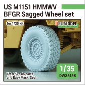 DW35158 US HMMWV BFGR Sagged wheel set (for 1/35 ) -Retooled  DW35032