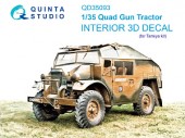 QD35093 3D Декаль интерьера кабины Quad Gun Tractor (Tamiya)