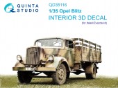 QD35116 3D Декаль интерьера кабины Opel Blitz (Italeri/Звезда)