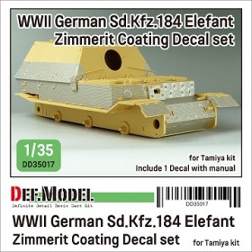 DD35017 WWII German Elefand Zimmerit coating decal set (1/35 Tamiya kit)