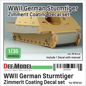 DD35025 WWII SturmTiger Zimmerit Decal set 1 (1/35 RFM kit)