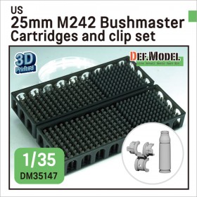 DM35147 US M242 25mm Bushmaster Cartridges and clip set - over 200 pc (for 1/35 M2/M3 LAV-25 APC kit)