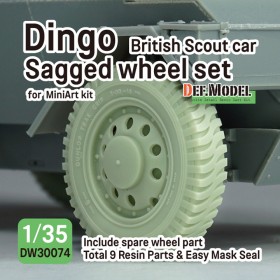 DW30074 WW2 British Dingo Mk.Ib scout car Sagged wheel set /w spare tire (for Miniart 1/35)
