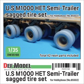 DW35168 US M1000 HET semi-trailer sagged tire set (for HB 1/35 kit)