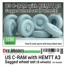 DW35175 US C-RAM with HEMTT A3 XZL Sagged wheel set (8 wheels) (for ILK 1/35) 