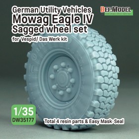 DW35177 German Utility Vehicles Mowag Eagle IV Sagged wheel set (for Vespid/ Das Werk 1/35 kit) 