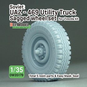 DW35179 Soviet UAZ-469 Sagged wheel set (for Zvezda 1/35 kit) 