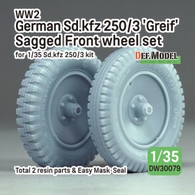 DW30079 WW2 German SD.Kfz 250/3 Greif Sagged wheel set - (for 1/35 Sd.kfz 250 Greif)
