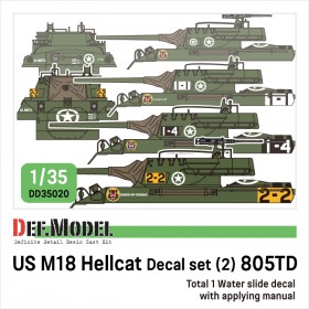 DD35020 WWII US M18 Hellcat 805TD decal set (1/35 M18 Hellcat kit) - Restocked