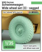 DW30084 German Schwimmwagen Wide Wheel set (3) - Semperit (for Tamiya/AFVclub 1/35)