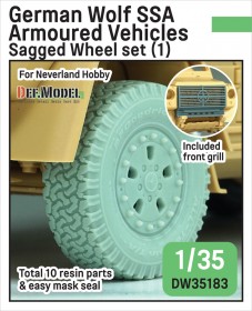 DW35183 German Wolf SSA Sagged wheel set (1) (for Neverland hobby 1/35 kit) 