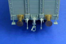 RB35A08 Railroad round buffer  turned and photo etch brass kit  set contains two buffers