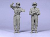 Т-35115 Немецкие танкисты, командир и водитель. 1943-45. Две фигуры.